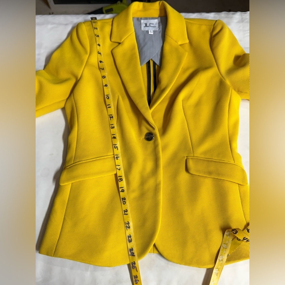 JULES & LEOPOLD Women's bright yellow textured blazer size S - Picture 14 of 14